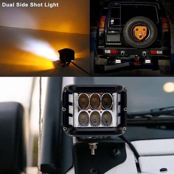 Side Shooter Dual Color Strobe Cree Pods For SUV Truck