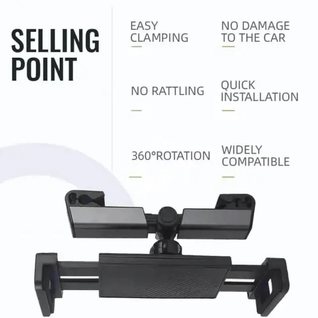 Adjustable iPad Car Mount for Tablets and Smartphones