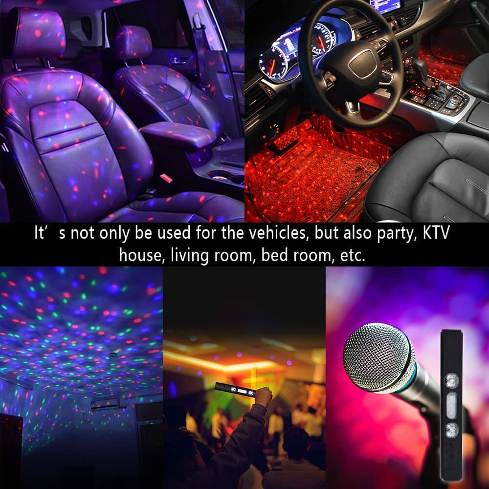 Car Interior LED Lights Music Sync RGB Wireless Control