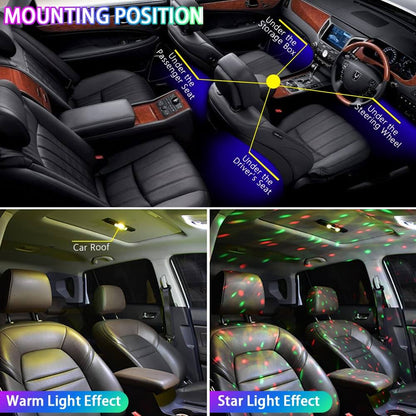 Car Interior LED Lights Music Sync RGB Wireless Control