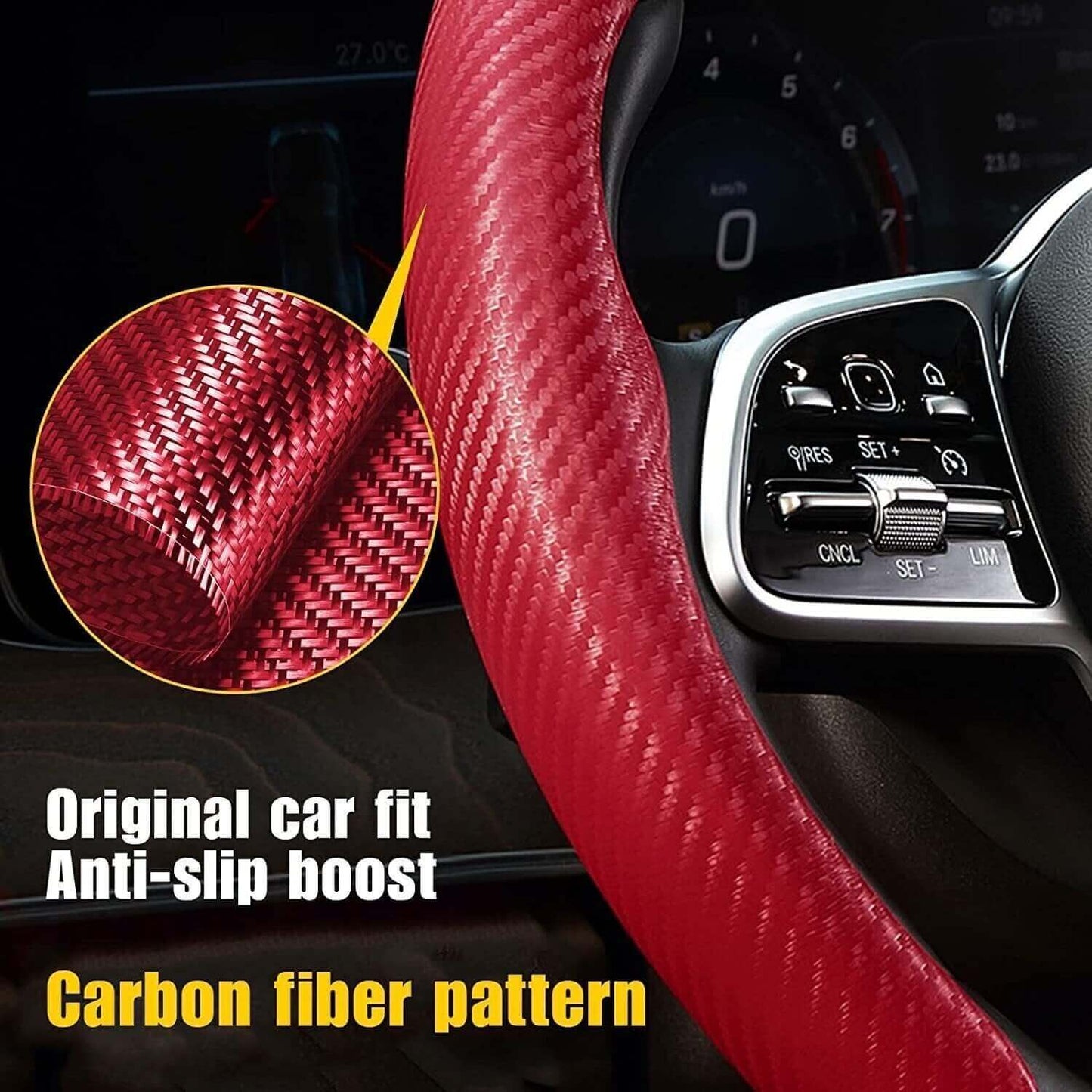 Universal Carbon Fiber Non Slip Steering Wheel Cover