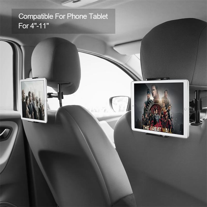 Aisiml Telescopic Car Rear Pillow Phone Holder Tablet Car Stand Seat Rear Headrest Mounting Bracket for Phone Tablet 4-11 Inch